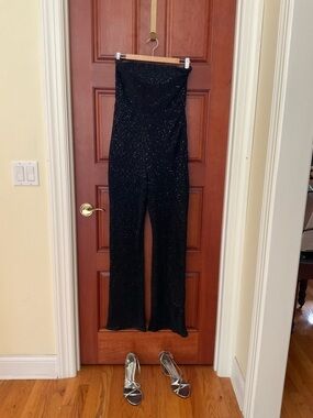 wild fable Black Strapless Sparkle Jumpsuit